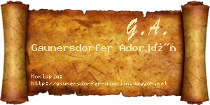 Gaunersdorfer Adorján névjegykártya